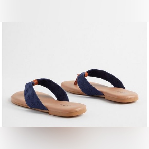 Torrid Navy Eyelet Flip Flop (WW) - Picture 4 of 7